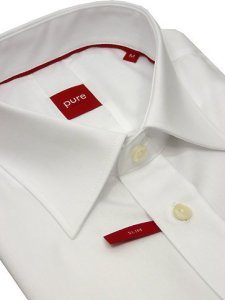 Pure - Slim Fit - bügelfreies Langarm Hemd Weiß Foto: Amazon